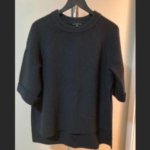 COS Boxy High Slit Sweater Black, size Small